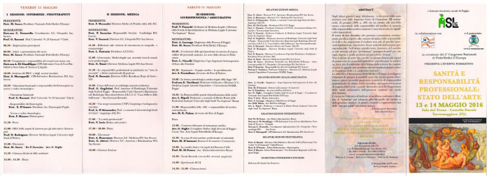 Congresso Federmedici d'Europa, 13 e 14 maggio 1016 - Brochure