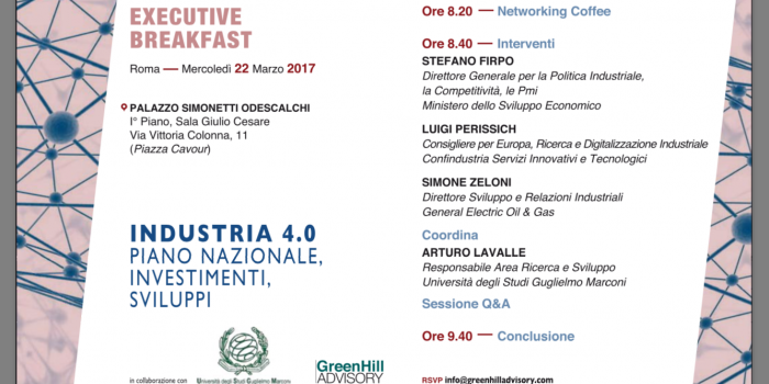 INTERNATIONAL TRADE- Roma 22.03.2017, Seminario “Industria 4.0 - Piano nazionale, investimenti, sviluppo".